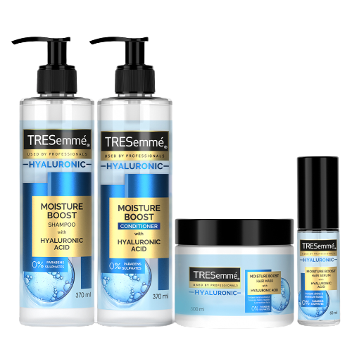 TRESemmé Moisture Boost with Hyaluronic Acid: Shampoo 370ml + Conditioner 370ml + Mask 300ml + Serum 60ml