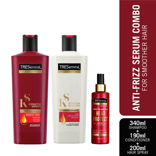 Tresemme Keratin Smooth Shampoo 340ml + Keratin Smooth Cond. 190ml + Keratin Heat Protect Spray 200ml