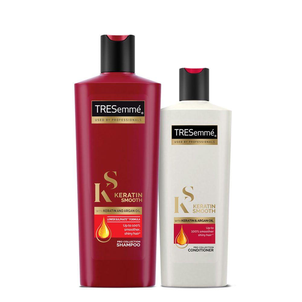 indelukke blive irriteret Tilgængelig TRESemmé Keratin Smooth Shampoo 340ml + Keratin Smooth Conditioner 190 –  Tresemme India