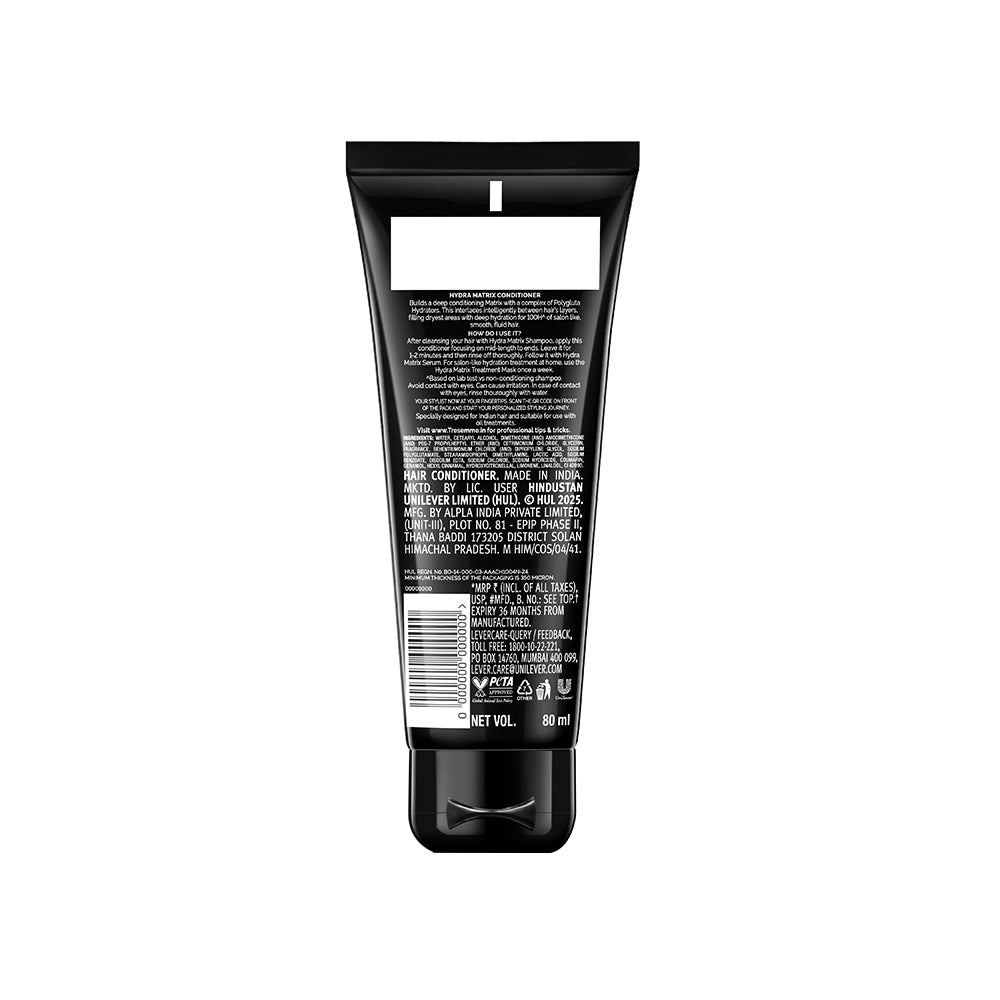 TRESemme Hydra Matrix Conditioner | Polyglutamic Acid for 100H of Hydrated, Fluid Hair, Paraben Free