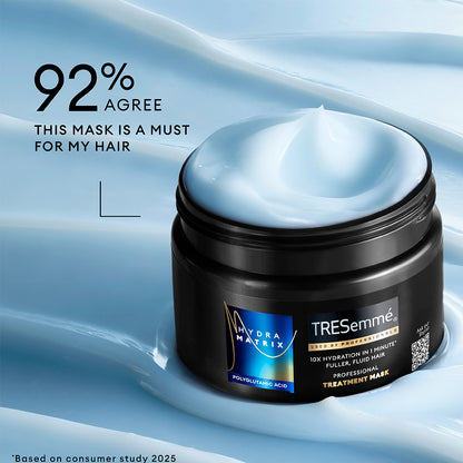 TRESemme Hydra Matrix Treatment Mask | Polyglutamic Acid for 100H Hydrated Fluid Hair, Paraben Free