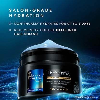 TRESemme Hydra Matrix Treatment Mask | Polyglutamic Acid for 100H Hydrated Fluid Hair, Paraben Free