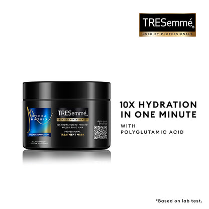 TRESemme Hydra Matrix Treatment Mask | Polyglutamic Acid for 100H Hydrated Fluid Hair, Paraben Free