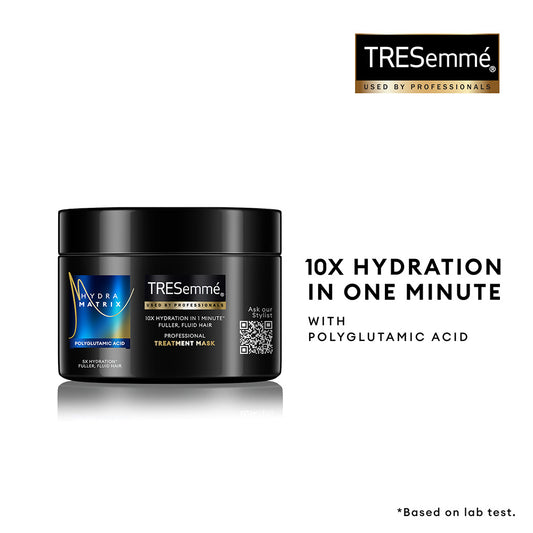 TRESemme Hydra Matrix Treatment Mask | Polyglutamic Acid for 100H Hydrated Fluid Hair, Paraben Free