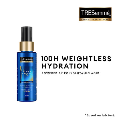 TRESemme Hydra Matrix Leave In Conditioner | Polyglutamic Acid Serum | 100H Hydration, Frizz Control