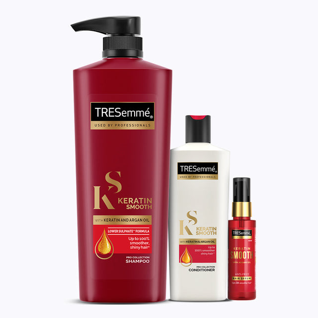 TRESemme Keratin Smooth Shampoo 580ml + Conditioner 190ml + Serum 50ml