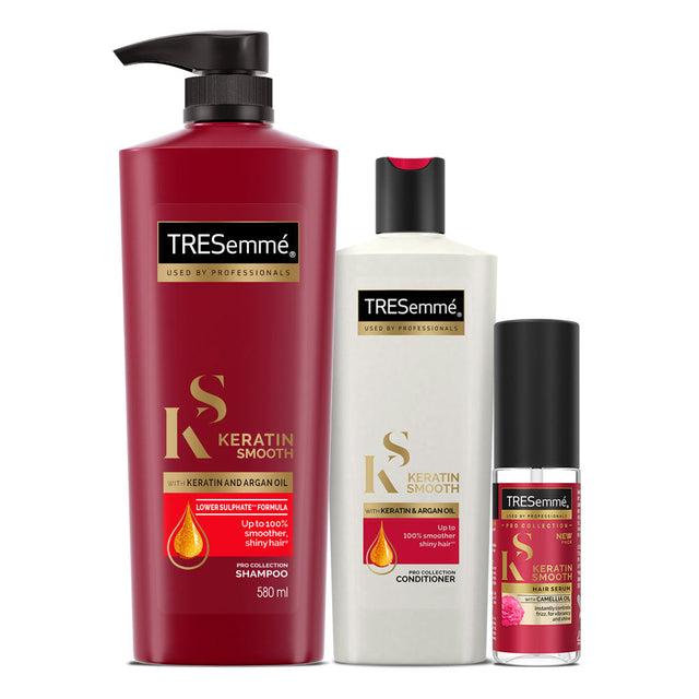 TRESemmé Keratin Smooth Shampoo 580ml + Conditioner 340ml + Serum 50ml