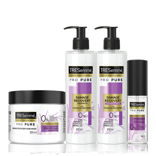 TRESemmé Pro Pure Damage Recovery Shampoo 370ml +Conditioner 370ml +Mask 300ml +Serum 60ml
