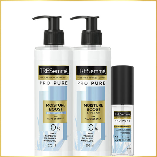 TRESemmé Pro Pure Moisture Boost Shampoo 370ml + Conditioner 370ml + Serum 60ml